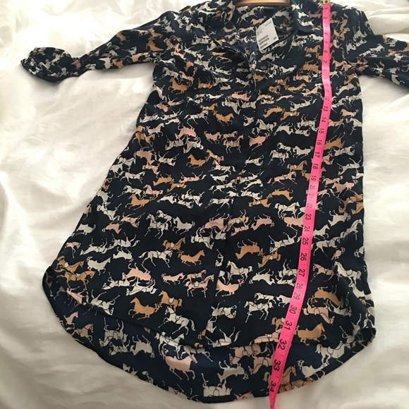 H&M navy horse button up shirt dress 4 NWT - Picture 5 of 9